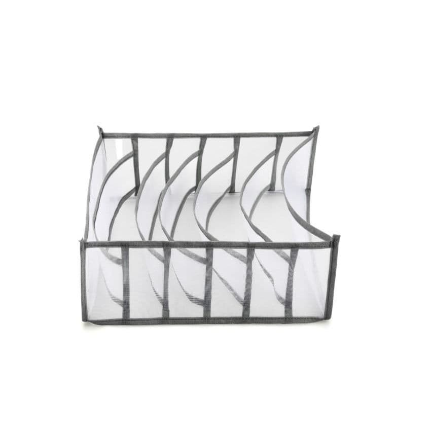 Organizador com 6 Compartimentos Cinza Transparente Kobe