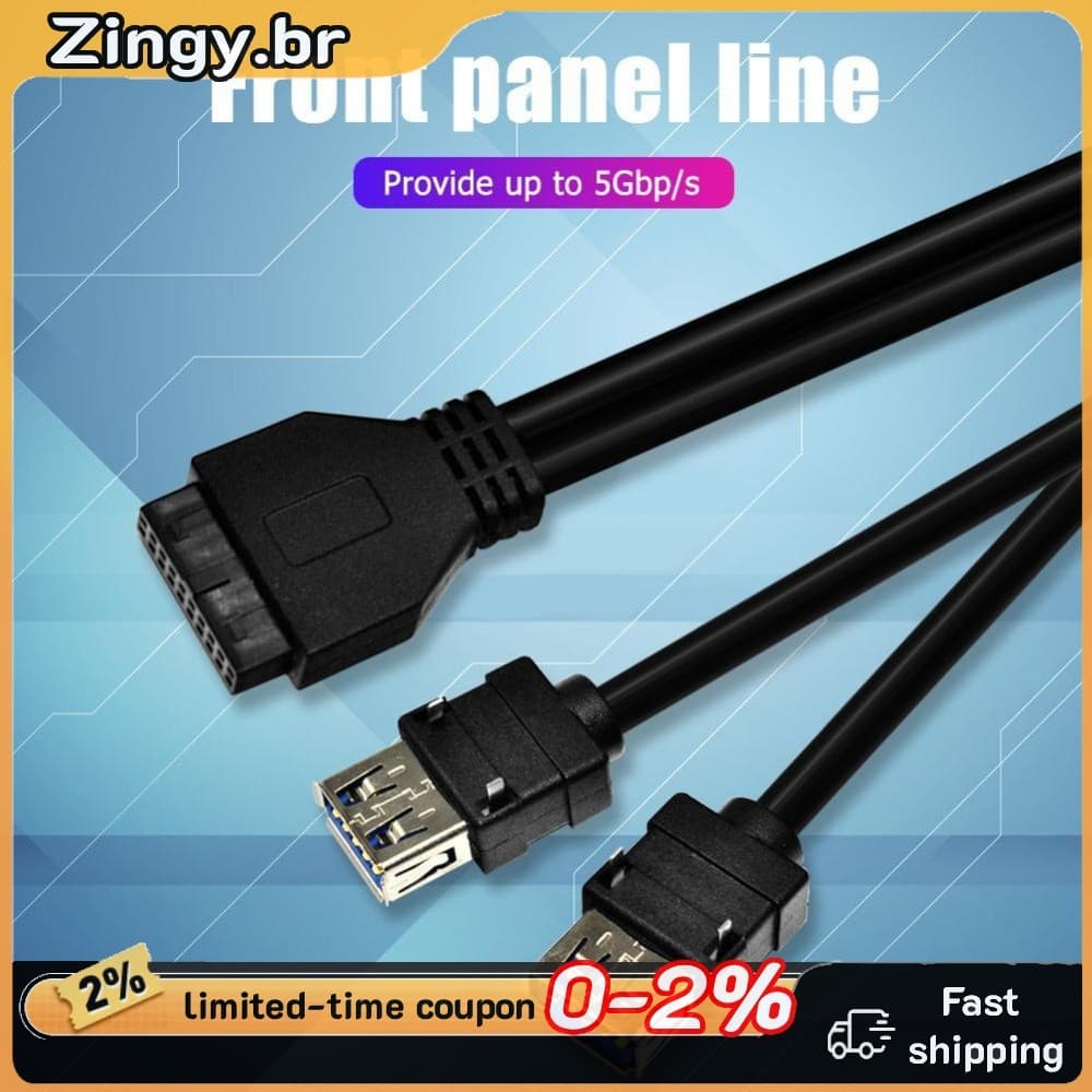 Cabo Do Painel Frontal USB 3.0 Com Pé Fixo Conector Adaptador Da Placa-Mãe Para Computador PC