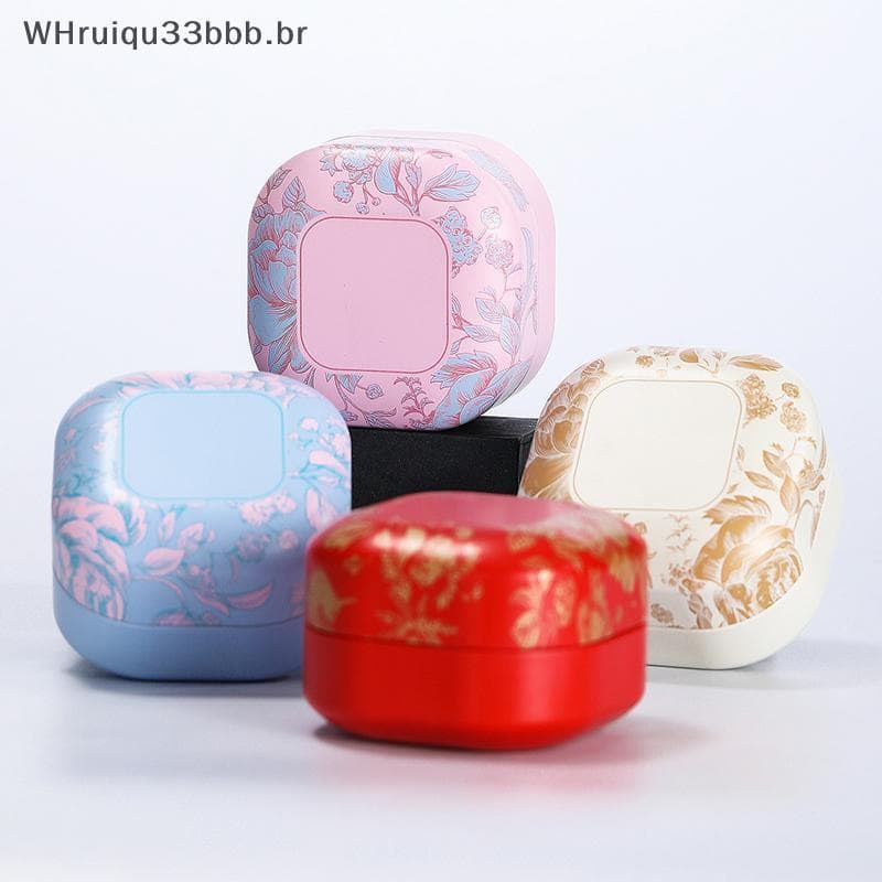 WHruibb Caixa Selada Para Chá , Recipiente De Armazenamento De Cozinha , Jarra De Lata Quadrada , De Doces , Flor Vintag