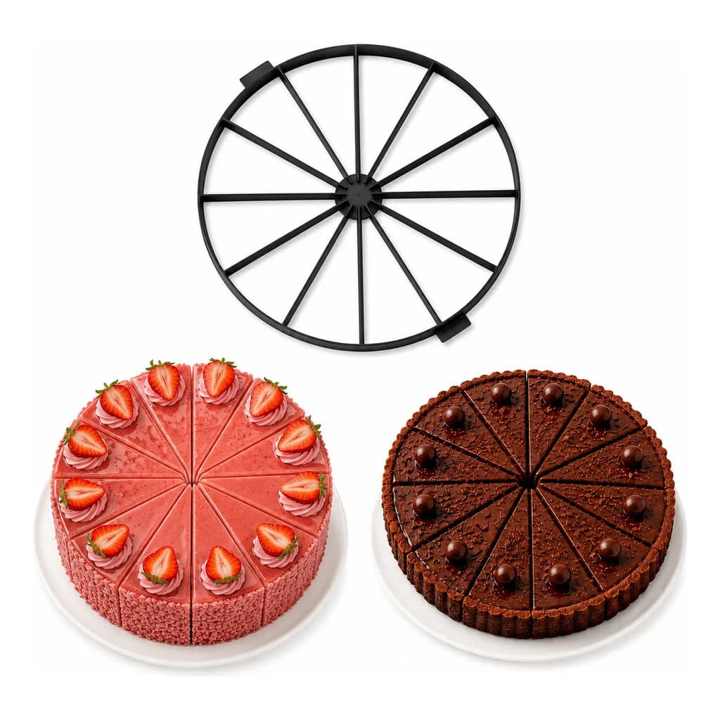 Marcador De Fatias Para Bolo 25cm Divisor De Bolo 12 Fatias