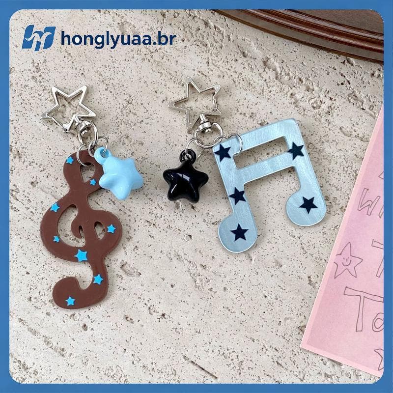 Chaveiro Acrílico Com Estrela De Nota Musical Fofa Estilo INS Bolsa Pingente Decoração Bapa Para Mulheres BR