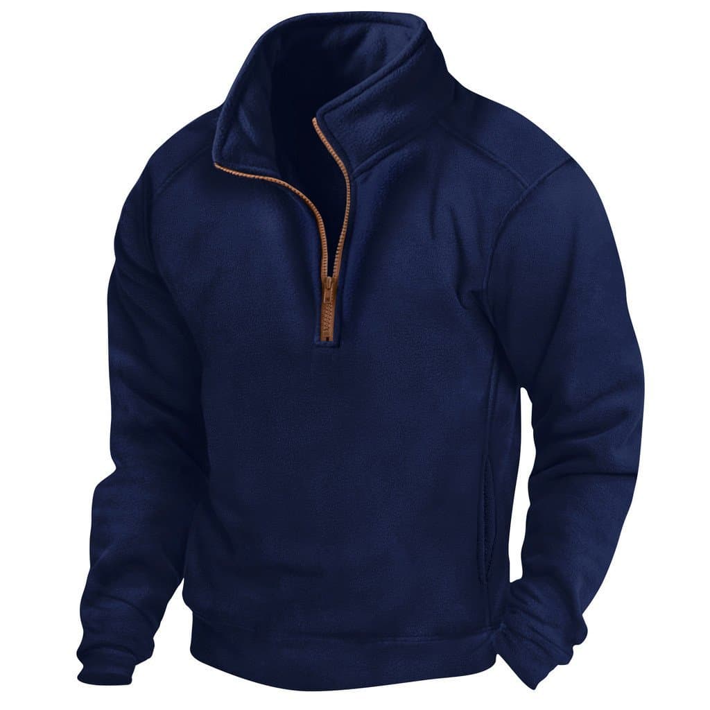 Comércio exterior Cross-Border masculino novo estilo gola alta meio zíper manga comprida tático Sw