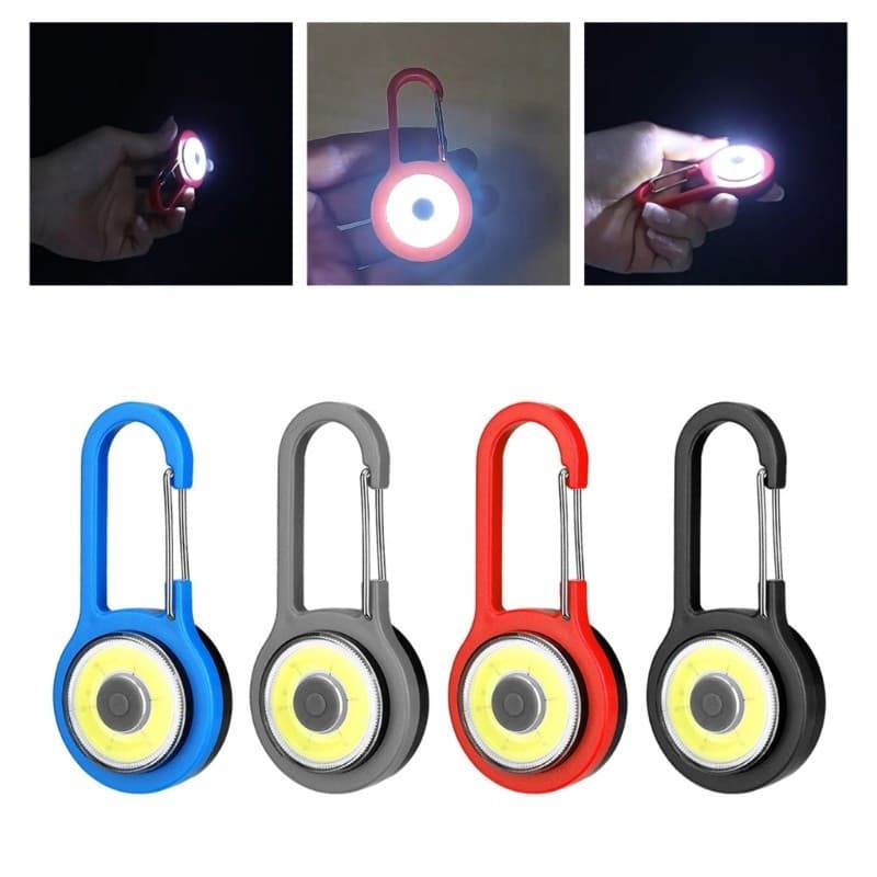Lanterna LED de Camping EC, Lâmpada de Bolso Brilhante com Gancho, Luz de Emergência Portátil para Pendurar na Mochila T