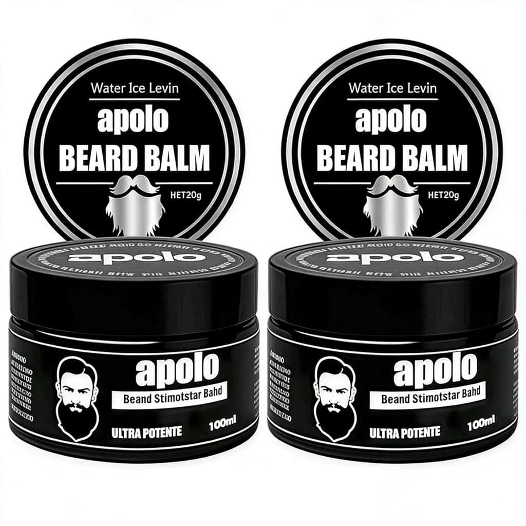 Conjunto de 2 Peças de Bálsamo para Barba - Bálsamo Estimulante para Barba Ultra Potente, Hidratante Natural para Cresci