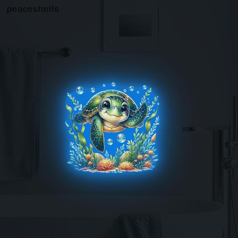 Decalque Luminoso De Tartaruga Marinha Que Brilha No Escuro , Autoadesivo , Removível , Decoração De Casa , Parede