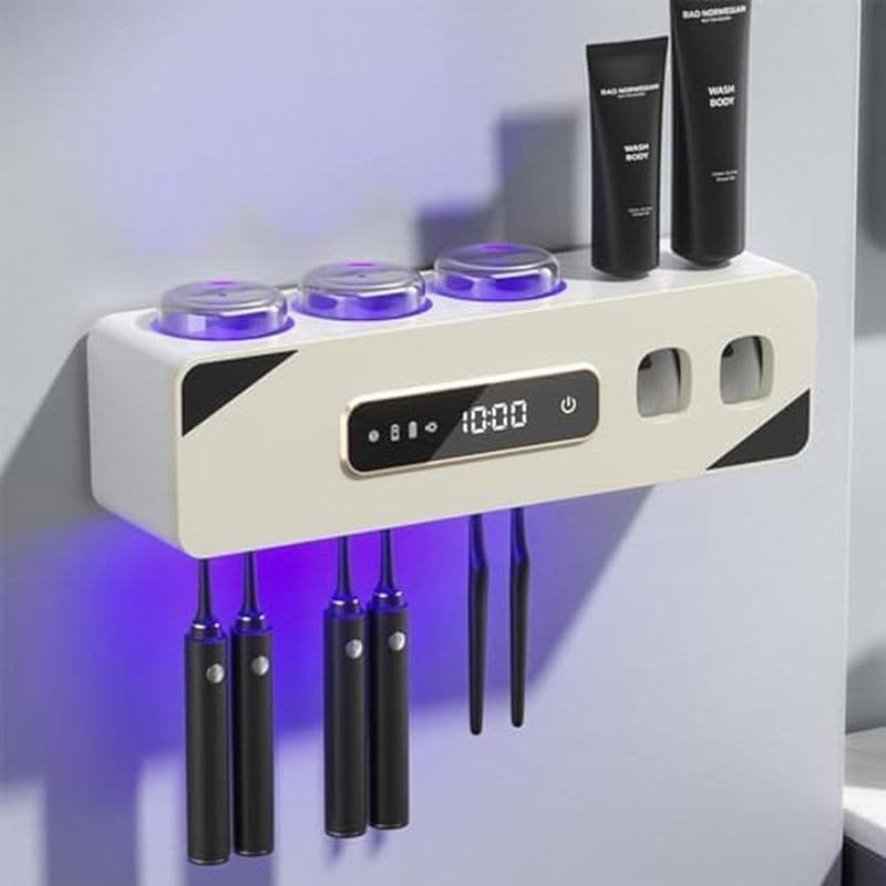 Suportes De Escova De Dentes Para Banheiros , Dispensador Automático De Pasta De Dente Que Economiza Espaço Suporte E ,