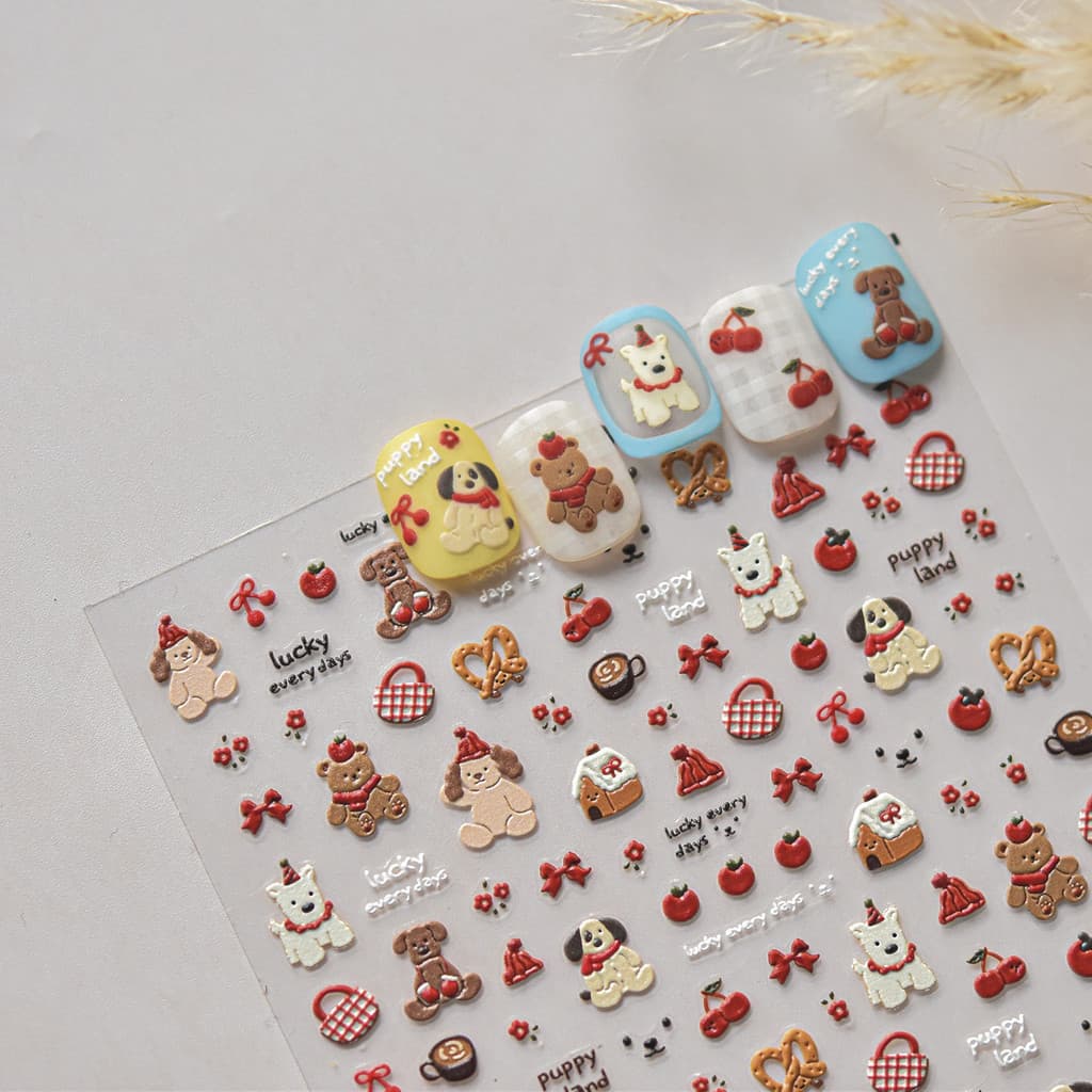 Tomani adesivos de manicure em relevo, venda quente, papelaria japonesa, retrô, adesivos de unhas, gatinho de natal, ade