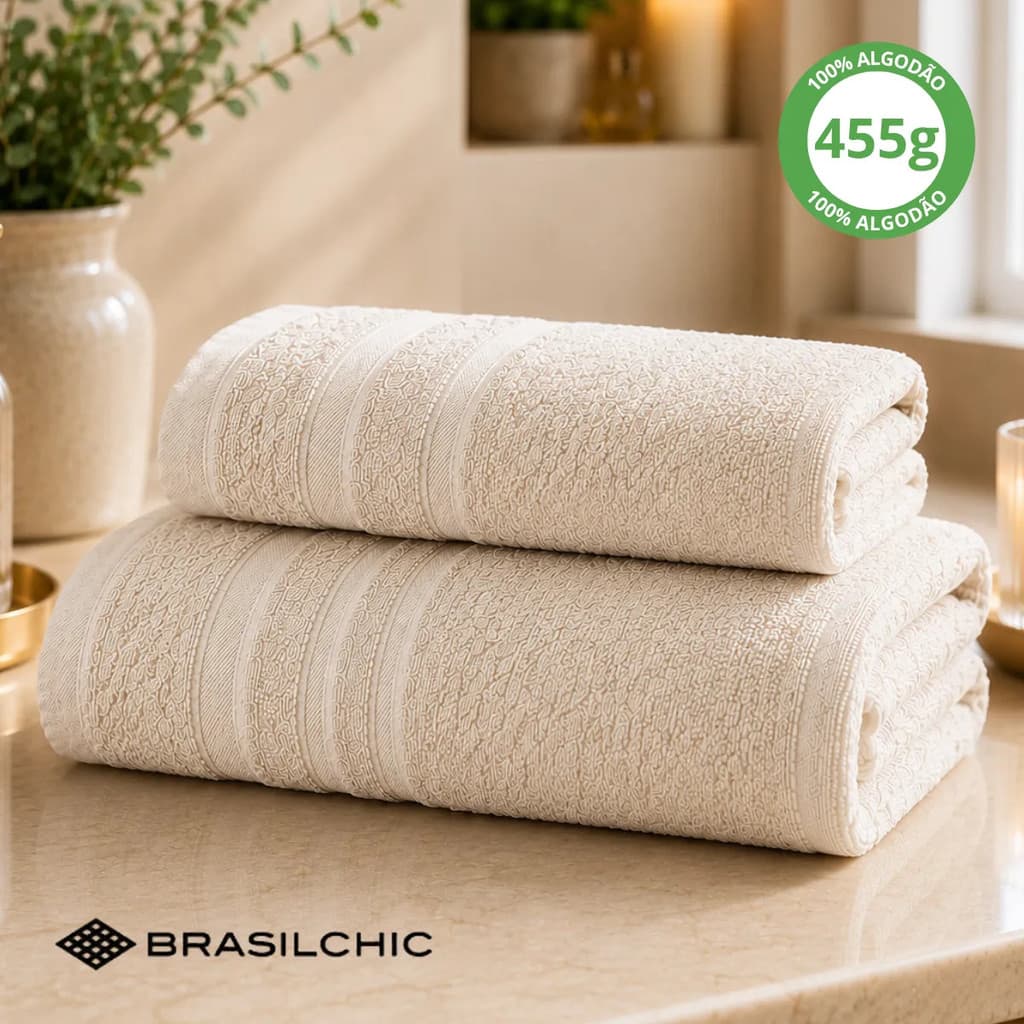Kit 2 Toalhas Banho Rosto 100% Algodão Premium Grossa Macia Grande Gigante Banhão