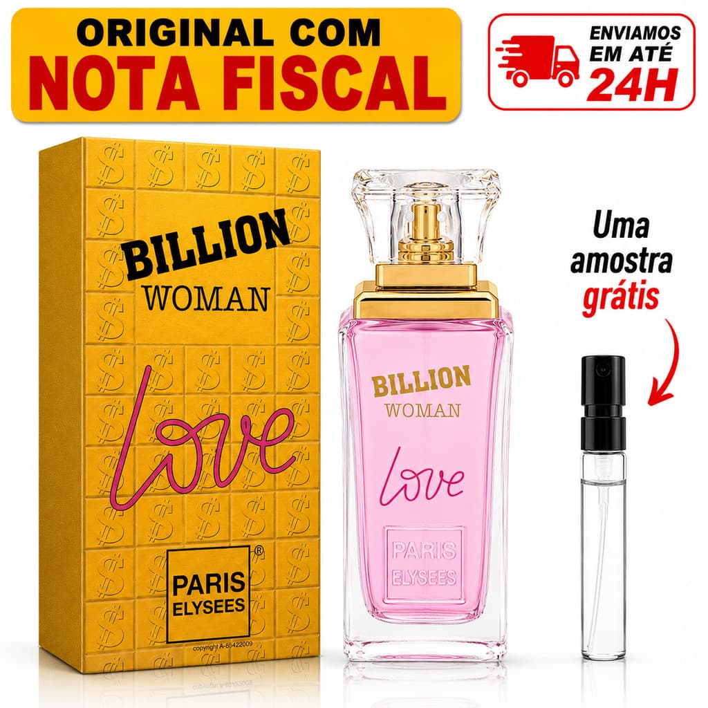 Billion Woman Love 100 ML + 1 Amostra Paris Elysees Perfume Feminino