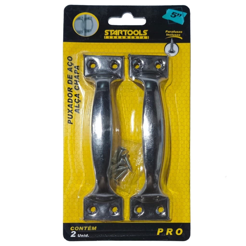 2 unid. Puxador De Aço Alça 12cm Grande e Reforçado para Porta Gaveta Móveis Armário Pegador Portão