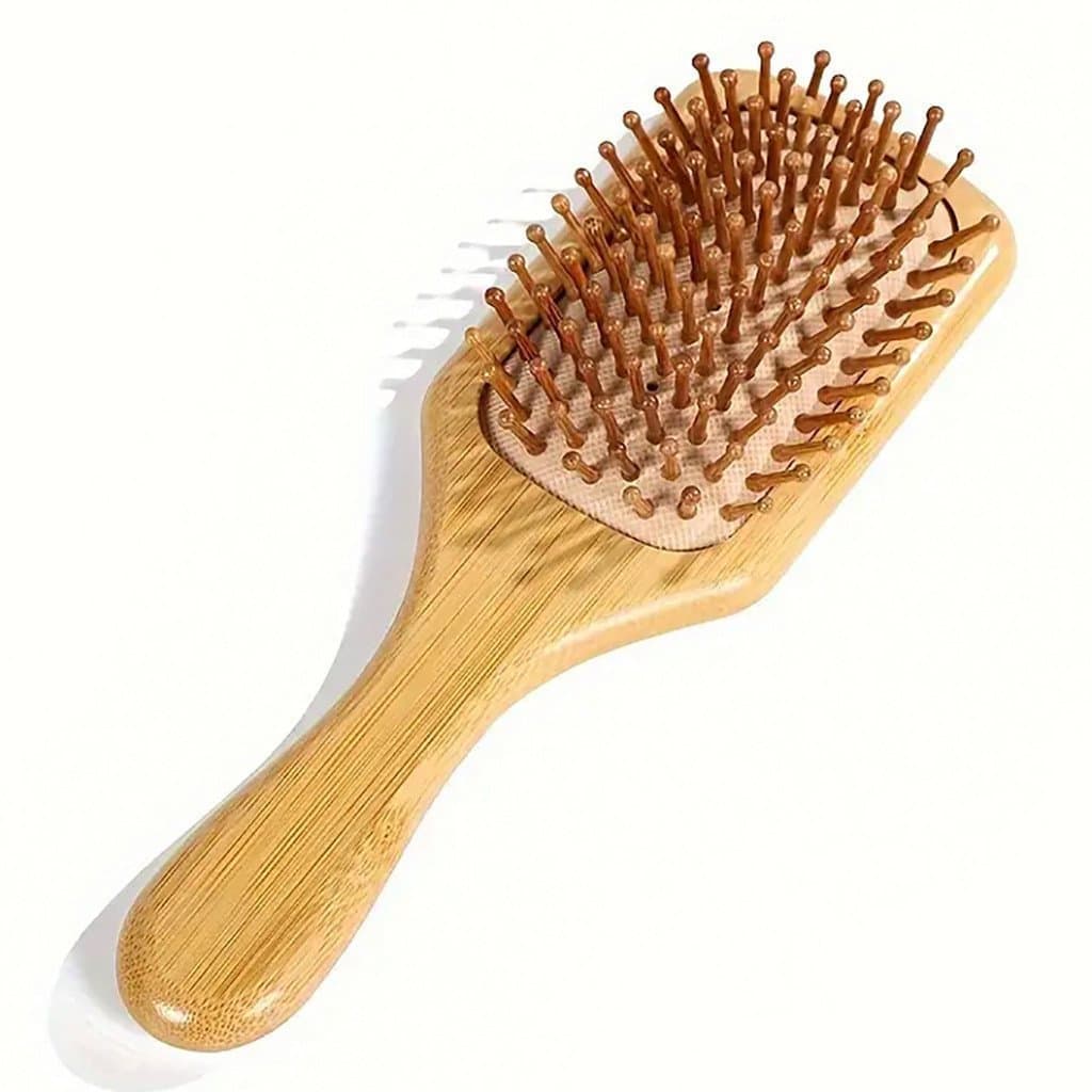 Pente de cabelo antiestático de madeira Natural com almofada de ar para massagem no couro cabeludo CJS6