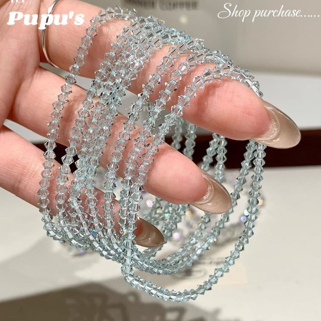 Legal branco piscando Shijia cristal artesanal frisado pulseira namoradas antigo pulseira Ultra-fina
