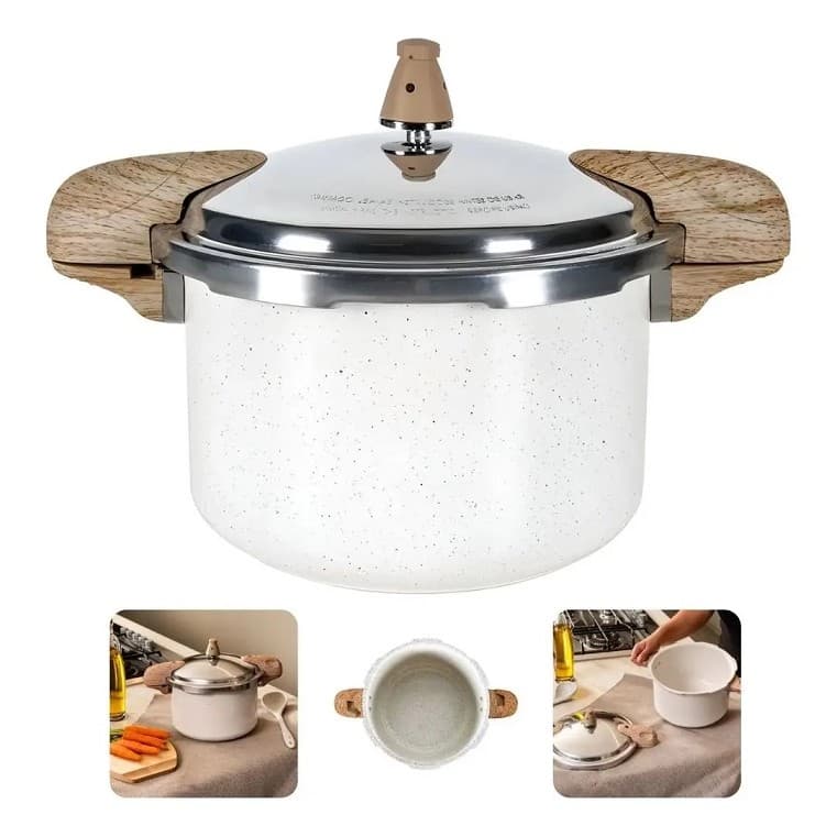 Panela De Pressão Vanilla 5,4l Indução Ceramic Life Ref: 4953/103 Brinox