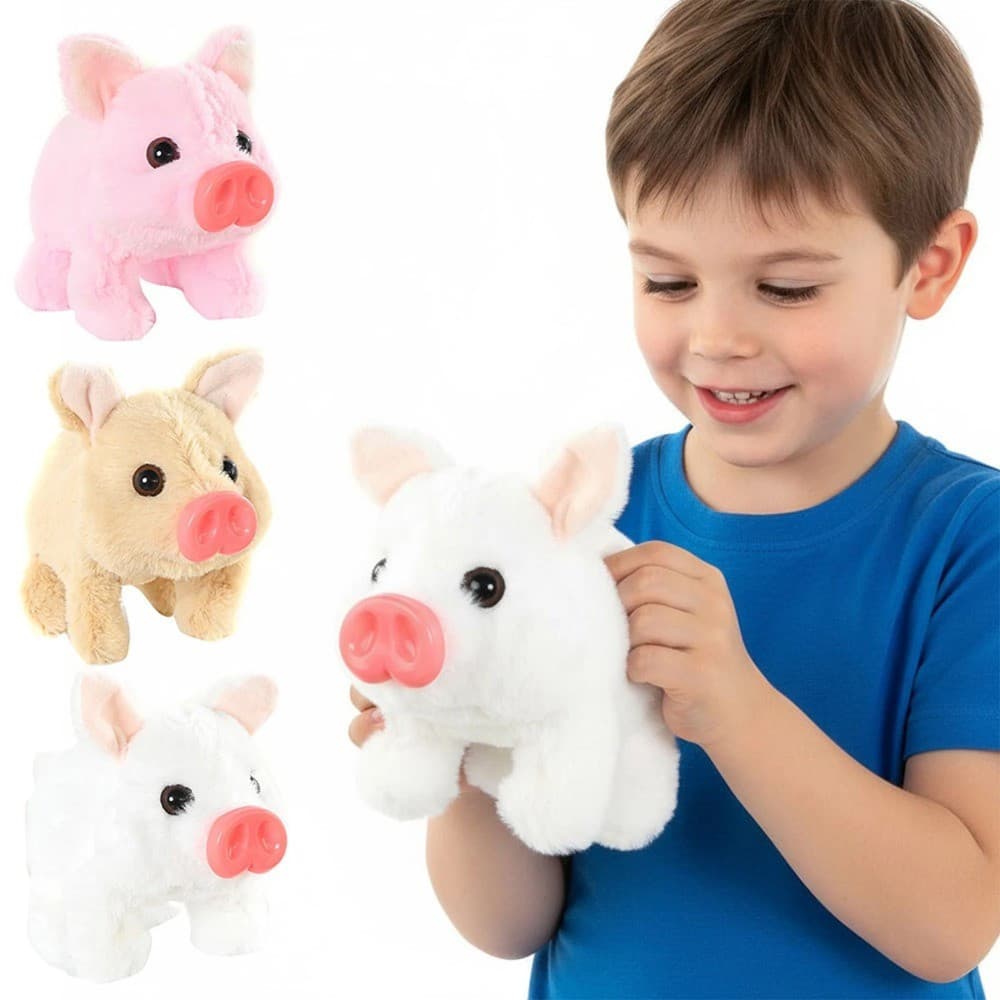 Brinquedo Realista De Pelúcia De Porco Elétrico Com Cauda Balançando Nariz Oink Soa Animado Andando Para Meninos E Menin