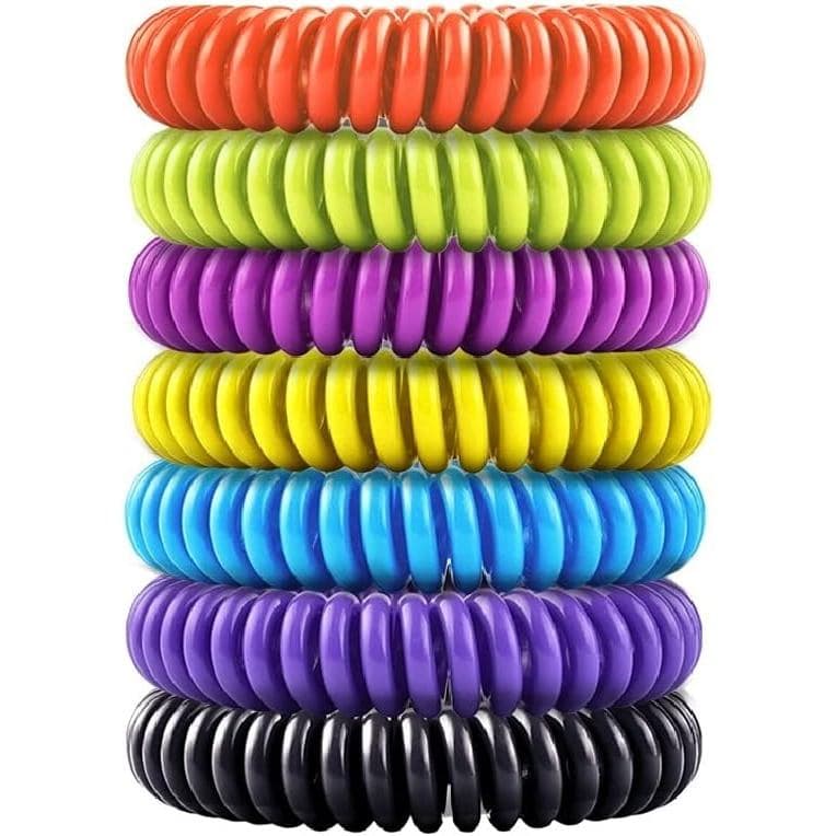 Pacote com 20 Pulseiras Repelentes de Mosquitos com 4 Adesivos, Pulseiras Impermeáveis Repelentes de Insetos, Adequadas