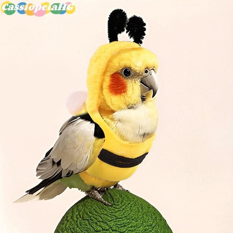 (Cassiopeiahg) Engraçado Em Forma De Abelha Pássaros Com Capuz Bonito Inverno Quente Macio Cosplay Roupas Papagaio Calop