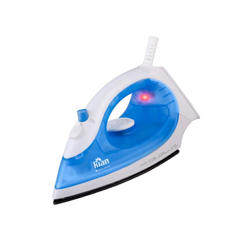 Ferro a Vapor De Passar Roupa 1300W Base Antiaderente Kian