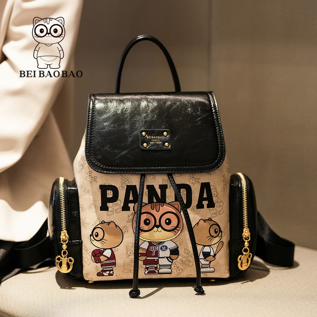 North saco novo estilo dos desenhos animados simples estilo cordão bolsa feminina grande capacidade moda All-Match mochi