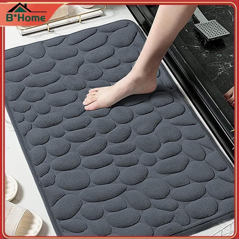 BHTH Casa Paralelepípedo Em Relevo Porta Tapete Banheiro Simples Vento Absorvente Pé Do Antiderrapante ~