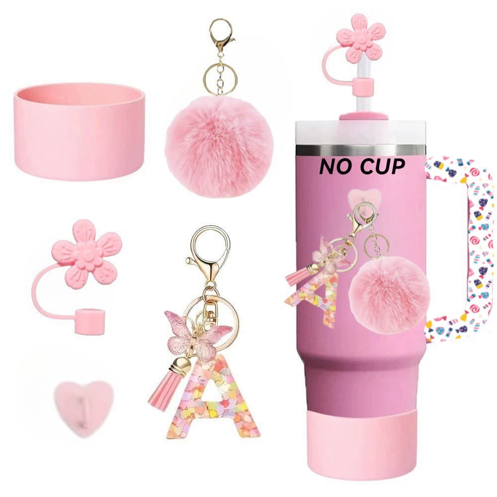 5pcs（ não inclui copo） Copo de 40oz Acessórios de Silicone Personalizados, Charms de Letra