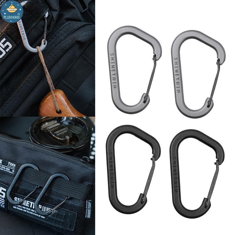 PLUMHOME 2 Pçs D Anel Mosquetão Equipamento De Sobrevivência Ao Ar Livre Leve Bolsa Cinta Clipes Para Caminhadas Acampam