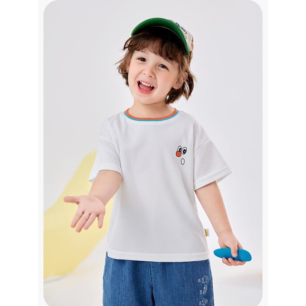 Dudu's Home Crianças Roupas de Verão de Manga Curta Novo Estilo Camisetas para Meninos Meninas Meia Manga Bebê Moda Tops