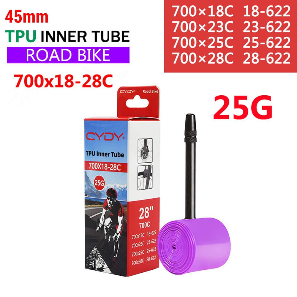Tubo interno de pneu de bicicleta de estrada Funien leve 25g TPU 700C para melhor manuseio e absorção de choque Pneus
