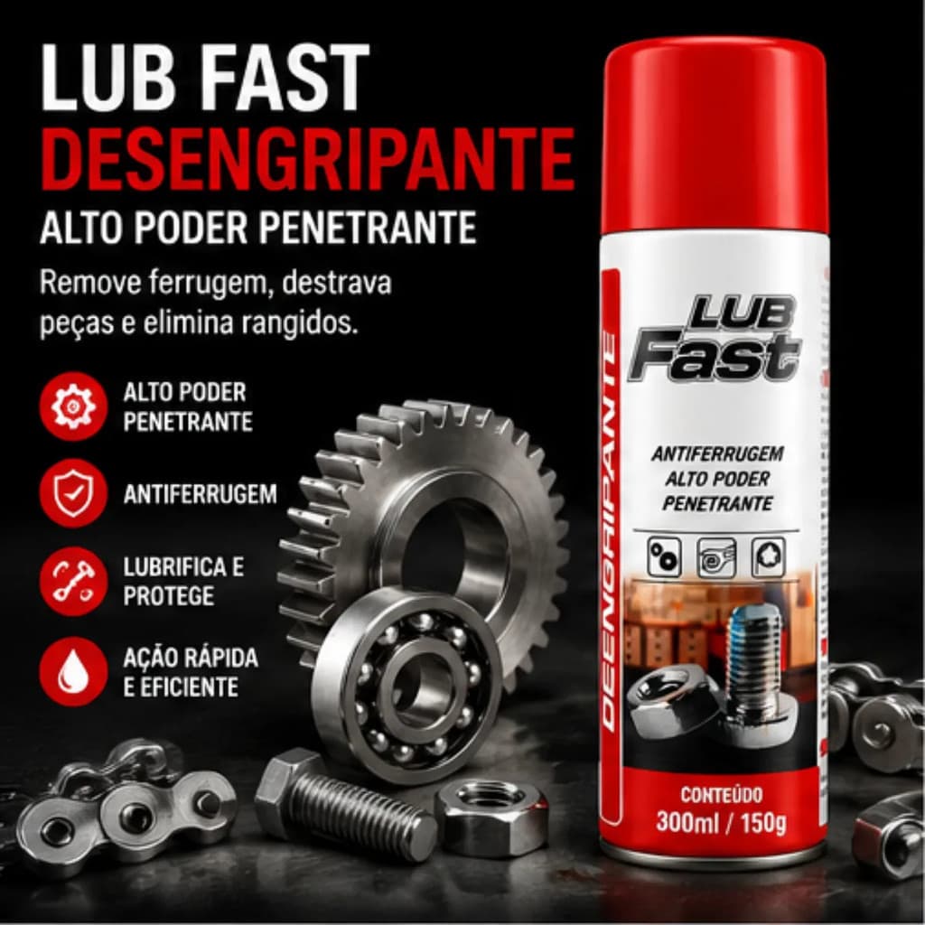 Lub Fast Desengripante Anticorrosivo Spray 300ml Lubrificante Anticorrosivo Óleo Anti Ferrugem Remove Oxidação