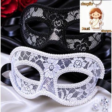 2 Máscaras de Renda Veneziana Feminina Masculina Para Festa Baile