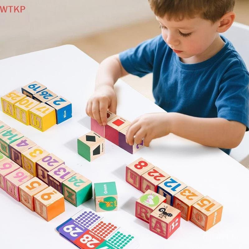 Blocos de Números de Madeira Montessori Quente, Brinquedos de Aprendizagem Infantil para Crianças, Letras, Formas, Cores