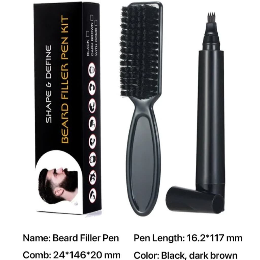 [Novo Design] Kit de caneta para preenchimento de barba à prova d'água, Lápis/Preenchimento/Barba
