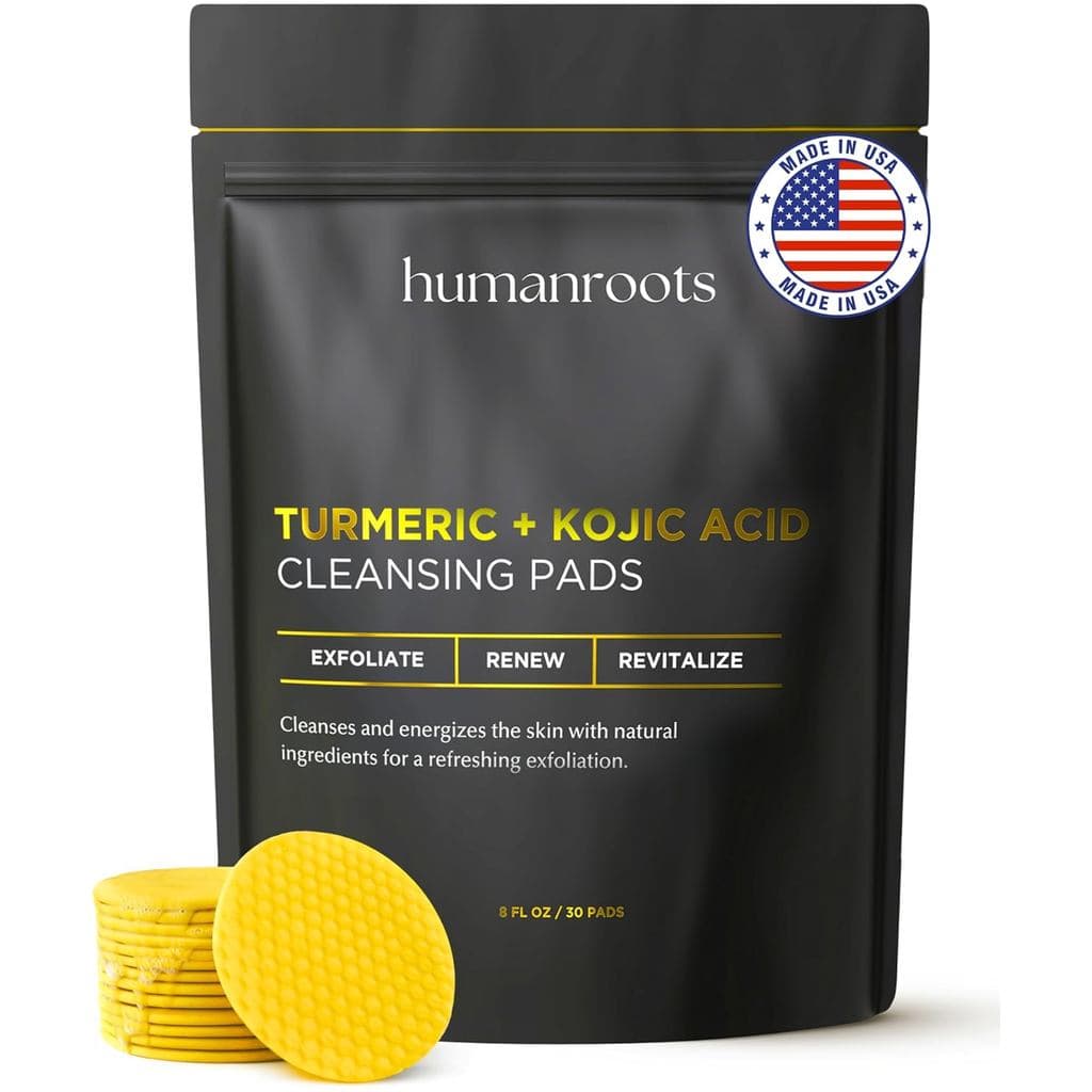 Pads de Cúrcuma e Ácido Kójico - Pads Esfoliantes para o Rosto com Vitamina C (30 pads), Pads de Ácido Kójico e Cúrcuma