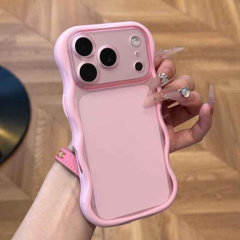 Dopamina Fosco Onda Borda Grande Janela Adequada Para iPhone 17/16 pormax 15/14 PLUS/11 Capa De Telefone Com De silicone