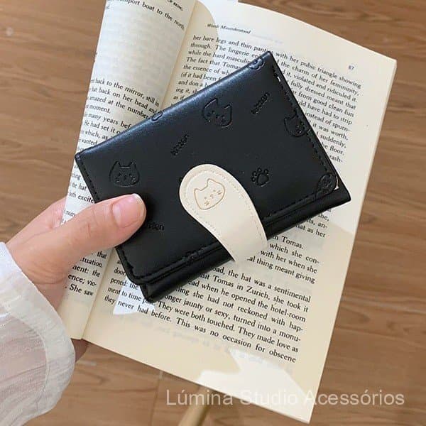 Carteira feminina, carteira pequena estilo ins, carteira dobrável de alta qualidade para mulheres, carteira curta tipo c