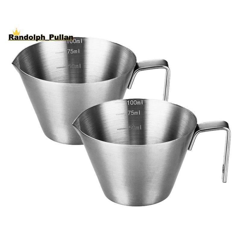 [H Concessional] Copo Expresso Com Alça , Acessórios Para Café Em Aço Inoxidável , Medidor De Metal Escala , 3.4 Onças/1