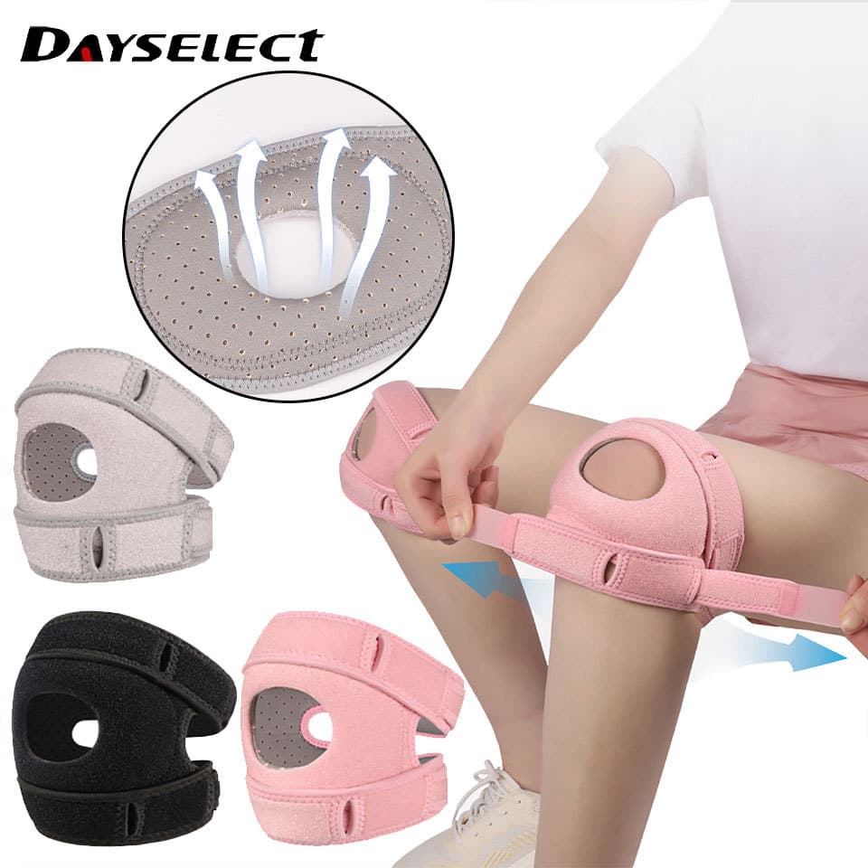 DAYSELECT Esporte Suporte Ajustável Pressurizado Respirável Joelheira Silicone Yoga Escalada Patela Cinta