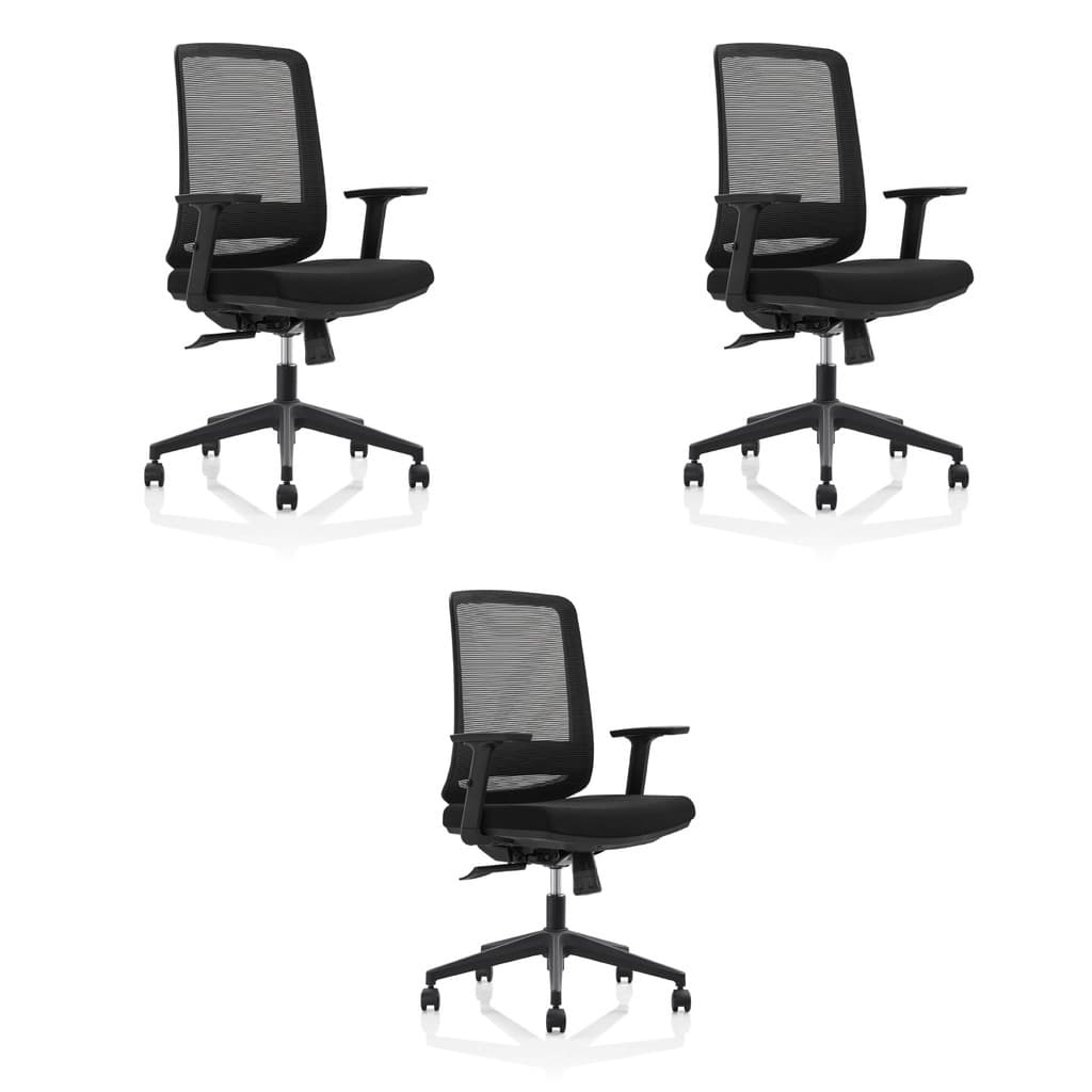 Kit 3 Cadeiras De Escritório Ergonômicas Reclinável Giratória Presidente Netflex