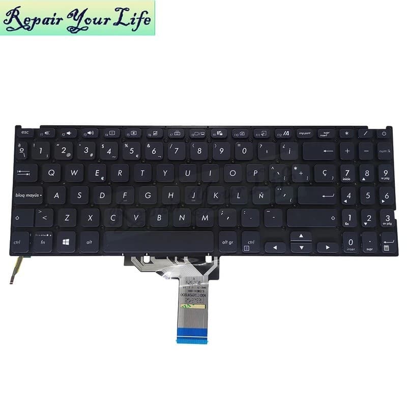Teclado Retroiluminado Espanhol Latino Para ASUS VivoBook X509 X509FA X509FB X509FJ X509FL X509DA X509BA X509MA X509JA L