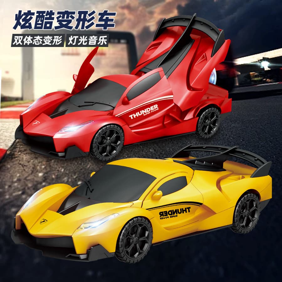 Brinquedo infantil transformando carro elétrico rotativo carro esportivo música iluminação Universal carro de condução m