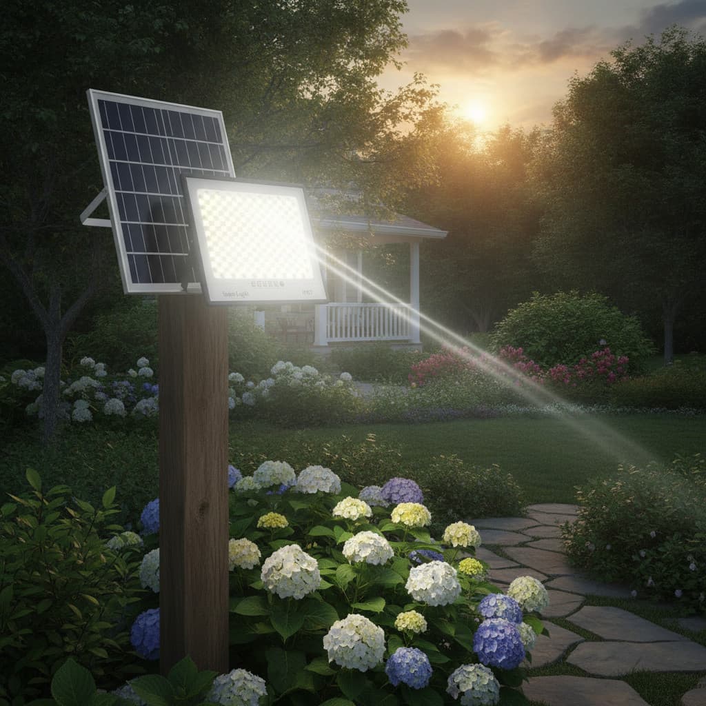 Luminária LED Solar Estrela Cadente 60W Branca Decoração Jardim Varanda Externa Sem Fio Econômi