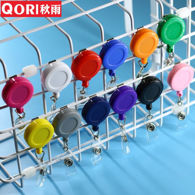 Porta-crachá retrátil antirroubo para uso externo, clipe retrátil para crachá de identificação de trabalho, chaveiro ant