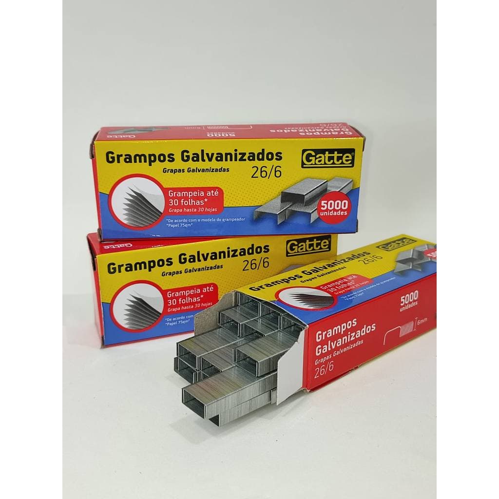 GRAMPO GALVANIZADO PARA GRAMPEADORES 26/6 5.000 UNDS
