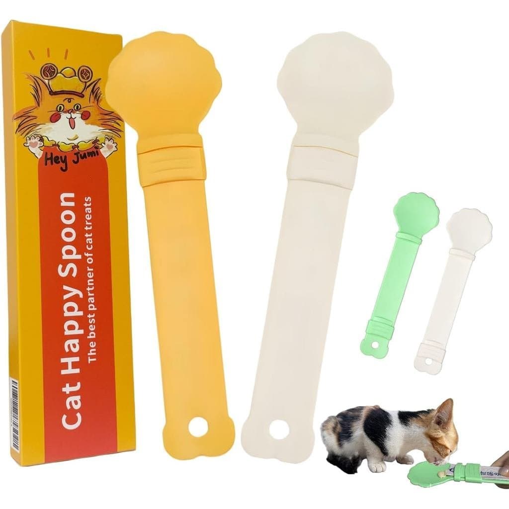 2 peças de Alimentador de Petiscos para Gatos, Colher Divertida para Gatos, Petisco Cremoso Espremível e Lambível, Dispe