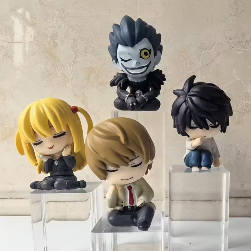 4 Pçs/Set 6cm Anime Death Note Q Versão Gashapon Torcicololis Boneca Sono L Lawliet Ryuk Light Yagami Misa Amane PVC Act