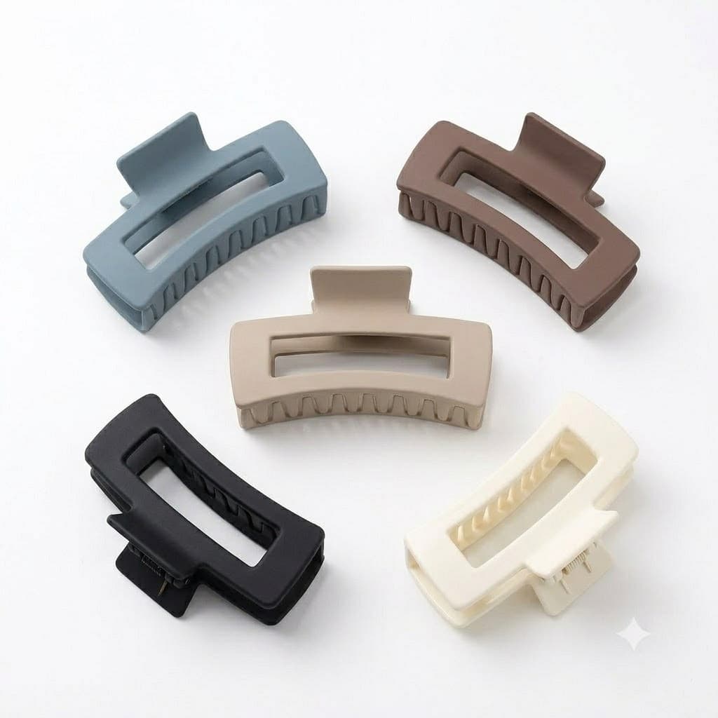 5PCS Presilha Piranha de Cabelo Quadrada Grande Grampo Clips Garra Retangular