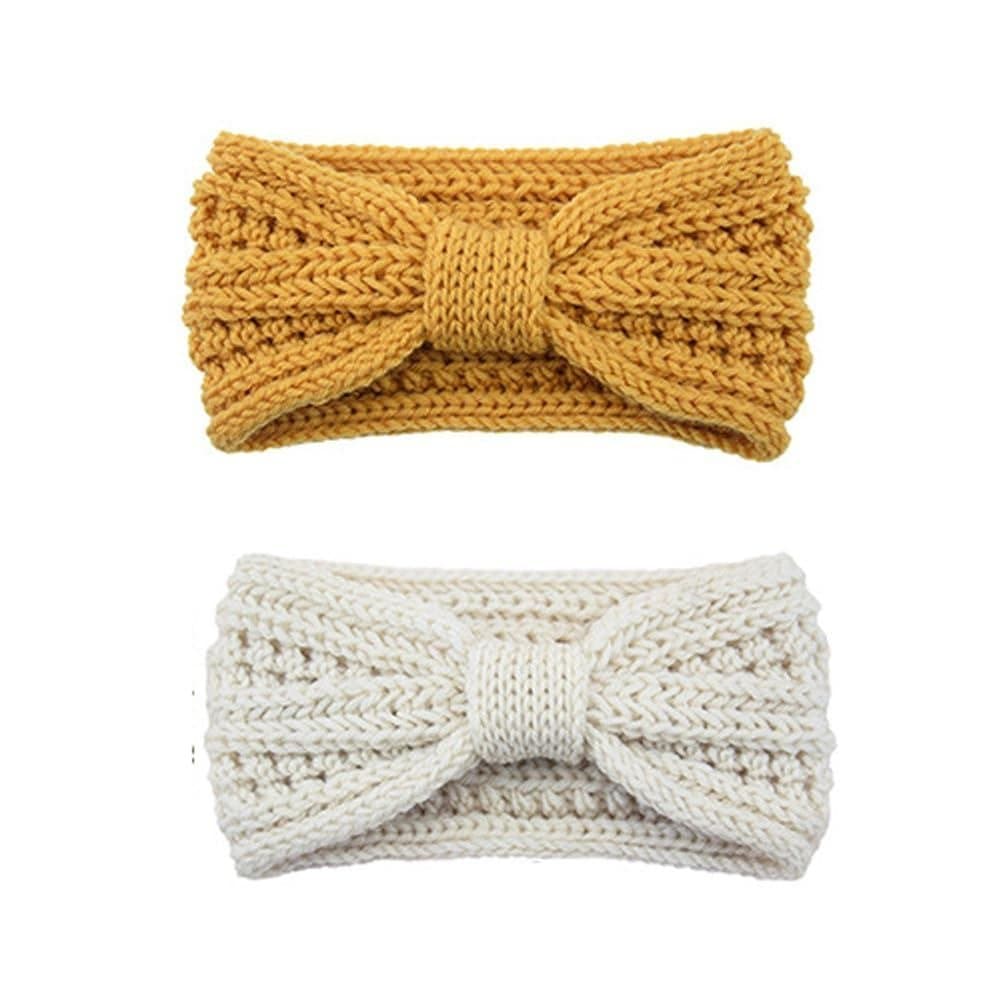 esowemsn 2PCS Faixas de Cabelo de Crochê para Mulheres, Faixa Trançada Simples, Faixas de Inverno para Meninas e Mulhere