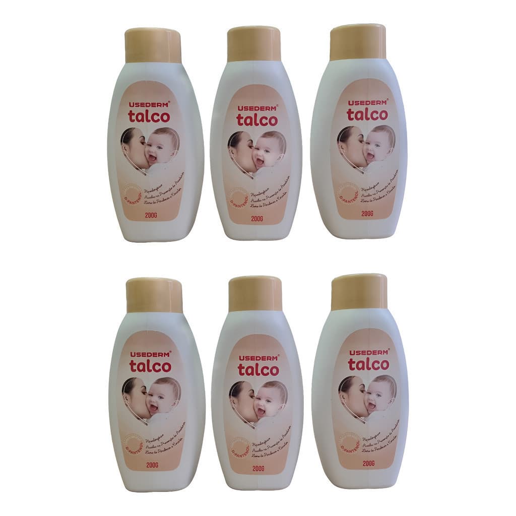 Kit 6 Talcos Usederm P/ Bebês Adultos E Idosos C/ D-pantenol