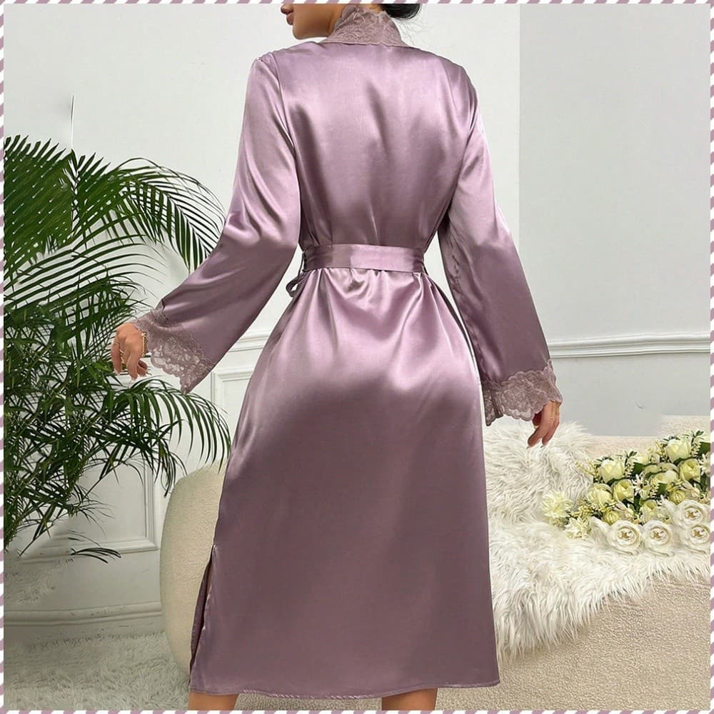 Vestido de noiva/dama de honra para a manhã, modelo longo, em imitação de seda, estilo cardigã.