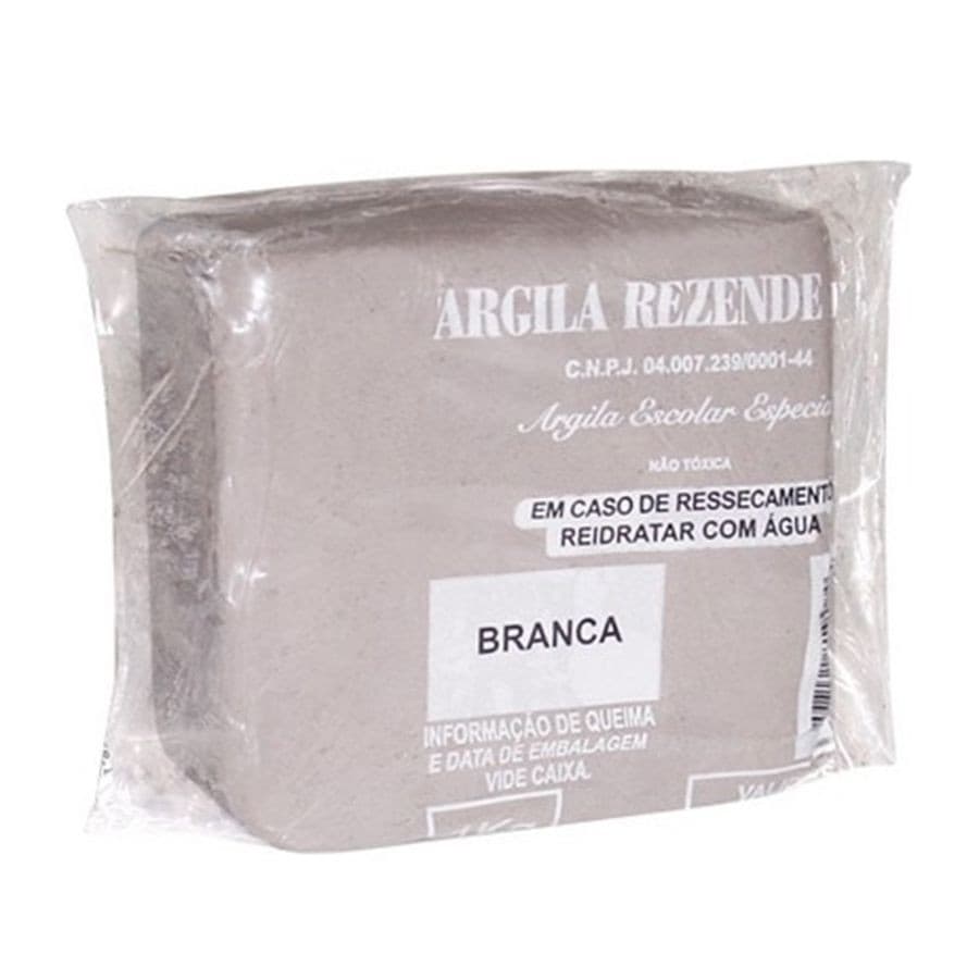 Argila Branca Para Modelagem Com 1kg Cor Branco Escolar Branca