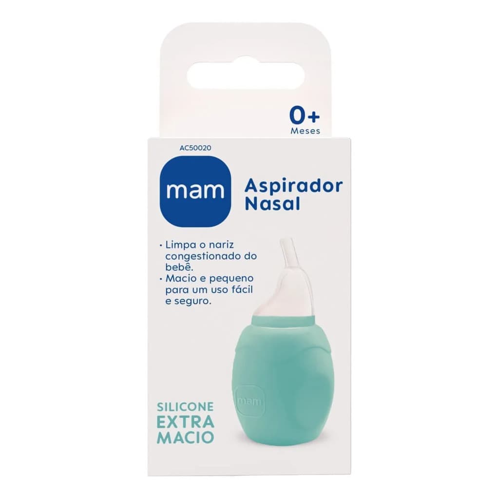 Aspirador Nasal Manual Mam Limpeza Sucção Bebês Ponta Macia